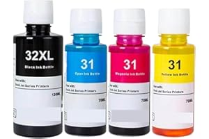 4pcs Ink Bottles Compatible with 31 32XL Refill Dye Ink Various 7301 6001 7602 5101 7001 551 651 455 457 450