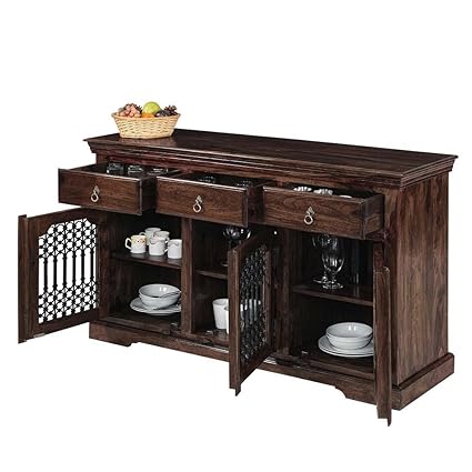 Naturehood Arts Wooden Crockery Unit Sideboard Cabinet