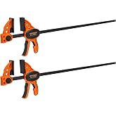 Jorgensen 24" E-Z Hold Medium-Duty Bar Clamps, 400 lbs Load Limit, 2-Pack | Expandable Bar Clamps for Woodworking, One-Handed Clamp/Spreader, Quick Release