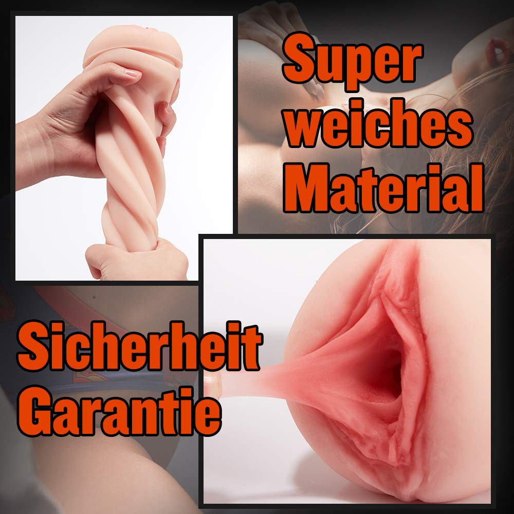 Elektrischer Masturbator Cup Automatischer Masturbieren Mann Realistische Vagina 3D Strucktur Manuelle Cup-Masturbatoren mit Sexy Stimme Sexspielzeug für Männer Erotik mit 10 Vibrationsmodi