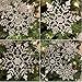 Silver Glitter Snowflake Christmas Ornaments - Set of 36 - Assorted Sizes of Silver Glittered Snowflakes -12 Each of Size - 4