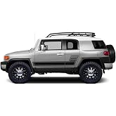 Factory Crafts Gradient Side Stripe Graphics Kit 3M Vinyl Decal Wrap Compatible with Toyota FJ Cruiser 2007-2014 - Matte Black
