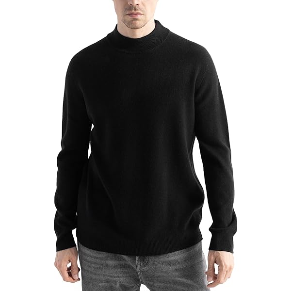 Amazon.com: Mock Neck Sweater Winter Men's Warm Merino Pure Wool