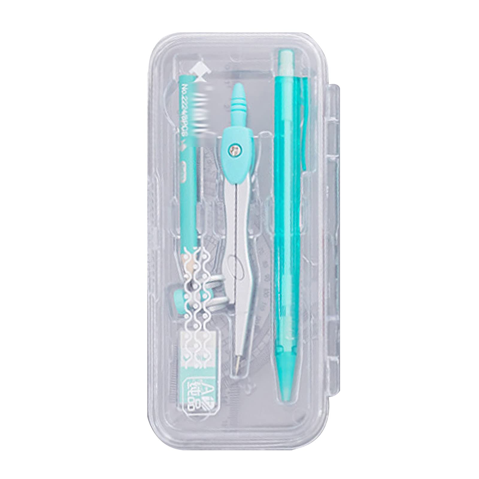 Compact Maths Set 8PCS Geometry Compass Set Students School Maths Protractor Set Rulers