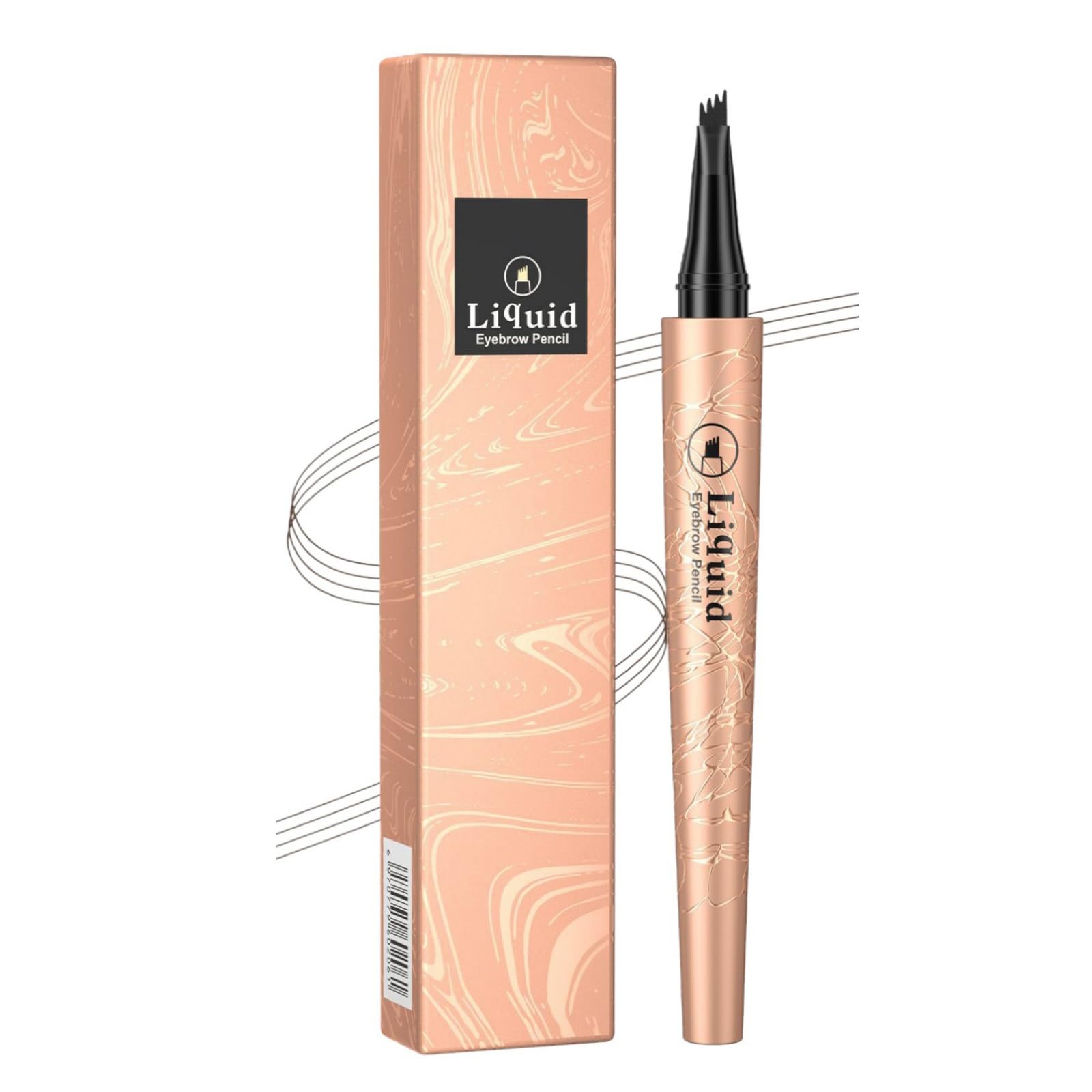 Weixinbuy Microblading Eyebrow Pen Long-lasting, 4D Four-Tip Waterproof Eyebrow Pencil, Liquid Eye Brow Pencil Smudgeproof Easy to Use for Fine Natural Strokes (1# Dark Brown Eyebrow Pencil)