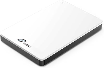 Sonnics 500GB White External Portable Hard Drive USB 3.1 Type C PC Mac TV
