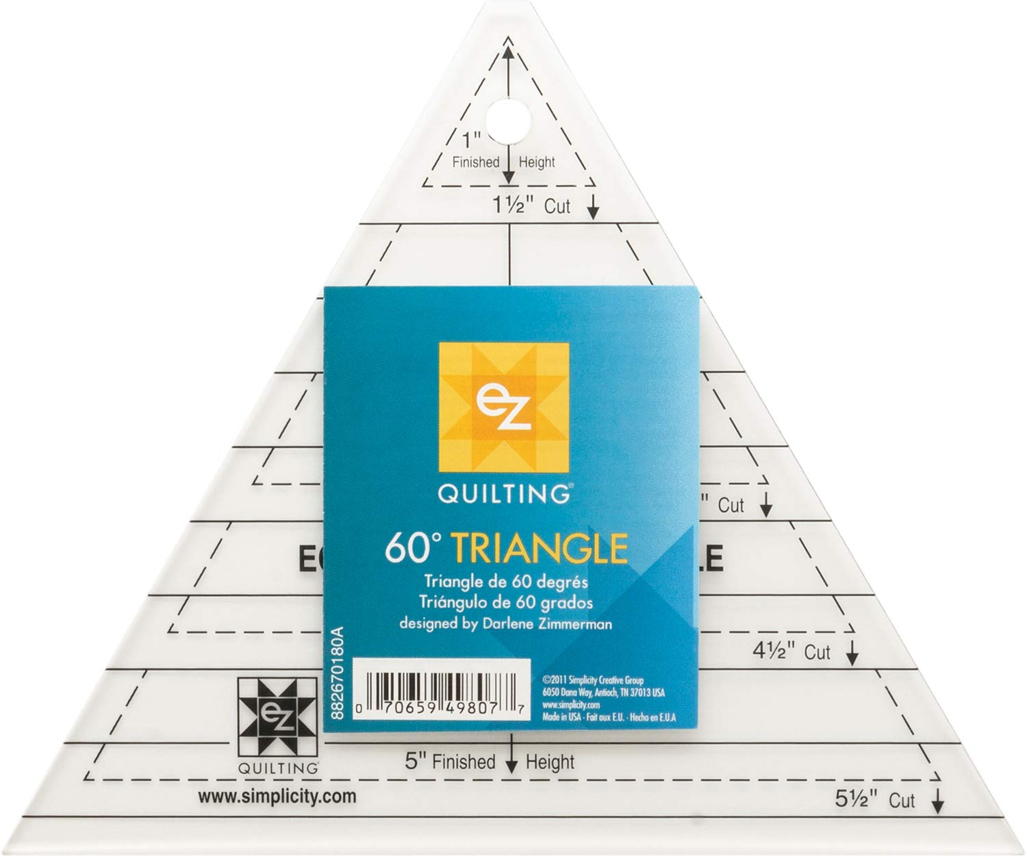 EZ Quilting 60° Triangle Acrylic Template, White