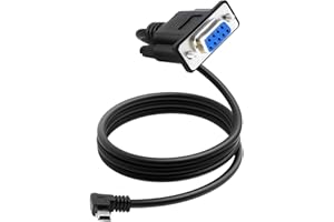 Mini USB to RS232 Serial Adapter, Dafensoy Right Turn Mini USB 5 Pin Male to DB9 Pin Female Converter Cable, for Various Seri