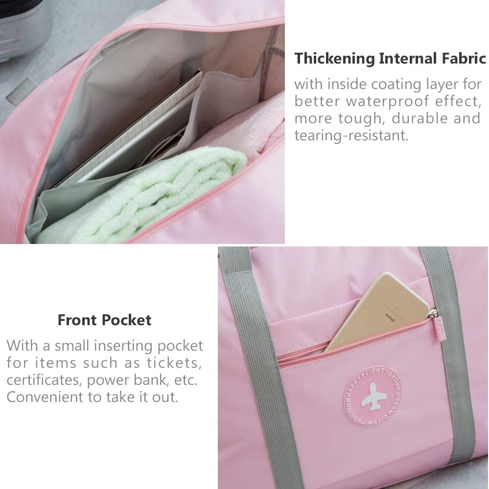 BAGZY 45L Underseat Travel Duffle Bag Cabin Bag 55x40x20 Ryanair TUI Airways Lufthansa Lightweight Carry-on Hand Luggage Foldable Waterproof Handbag for Weekend Flight Overnight Holdall Gray - Image 5