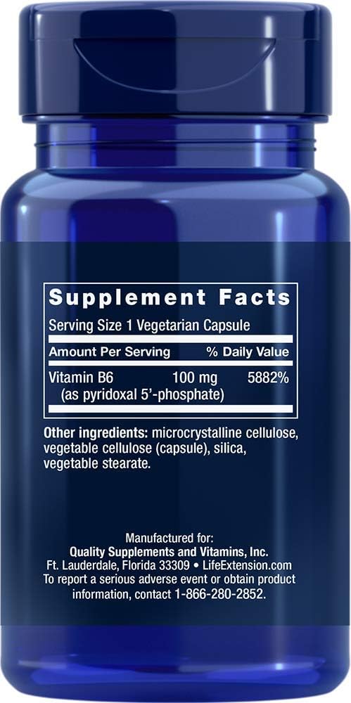 Life Extension Pyridoxal 5-Phosphate 100 Mg Vegetarian Capsules, 60-Count, packaging may vary: Health & Personal Care