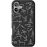 Casely iPhone 16 Case | Corpse Pose | Skeleton Yoga | Bold Protective Design | Compatible with MagSafe