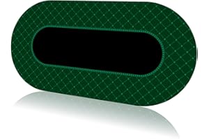 Poker Table Mat | Texas Hold'em Rubber Table Top Poker Topper, Roll Out Portable Poker Table Layout w/Carrying Bag for Poker 