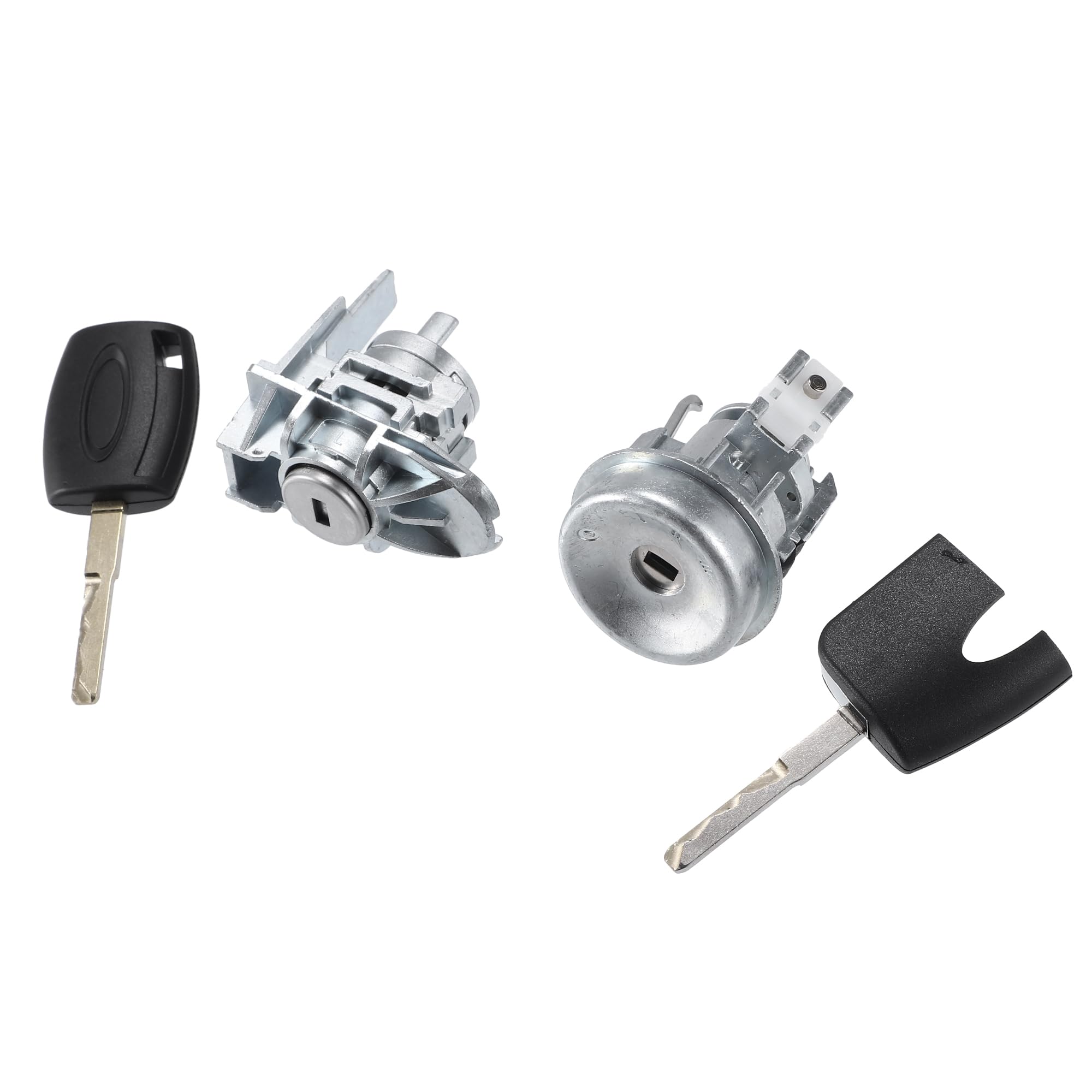 Photo 1 of Hihaha Ignition Lock Cylinder with Keys for Ford Fiesta 2011-2019 / Ignition Lock Cylinder Switch/Durable/Metal / 2 Pcs/Silver Tone