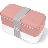 monbento - Bento Box MB Original Flamingo with Compartments - 2 Tier Leakproof Lunch Box for Work/School Lunch Packing and Me