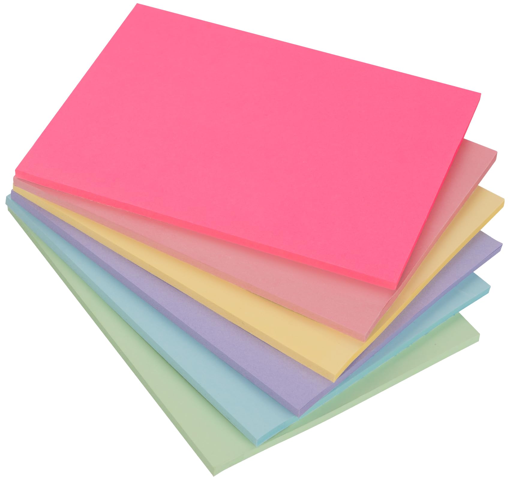 Agoer 6 x 8in Extra Large Sticky Giant Pads,300 XXL Self-Stick Post Pads 203 x 152mm,6 Brilliant Colors Sticky Notes for Drafts,Presentations,Workshops,Reminder,Memo Pad,Check List or to do List