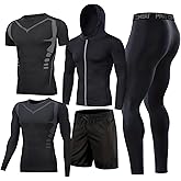 BOOMCOOL 5PCS Gym Clothes for Men Workout Sets