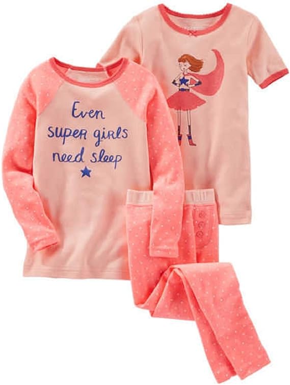 OshKosh Little Girls' 3Piece Super Girl Snug Fit Cotton