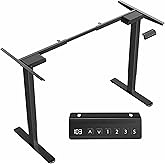 VIVO Electric Dual Motor Standing Desk Frame for 41in to 81in Table Tops, Frame Only, Ergonomic Standing Height Adjustable Ba