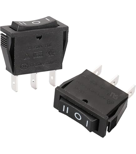 Senvenelec Lot De 10 Mini Interrupteurs à Bascule, 6 A, 125 V CA, ON-ON, 2 Digit, 3 Broches, Pour Voitures, Camions, Bateaux, Tableau De Bord, Modification électrique, Bleu Clair