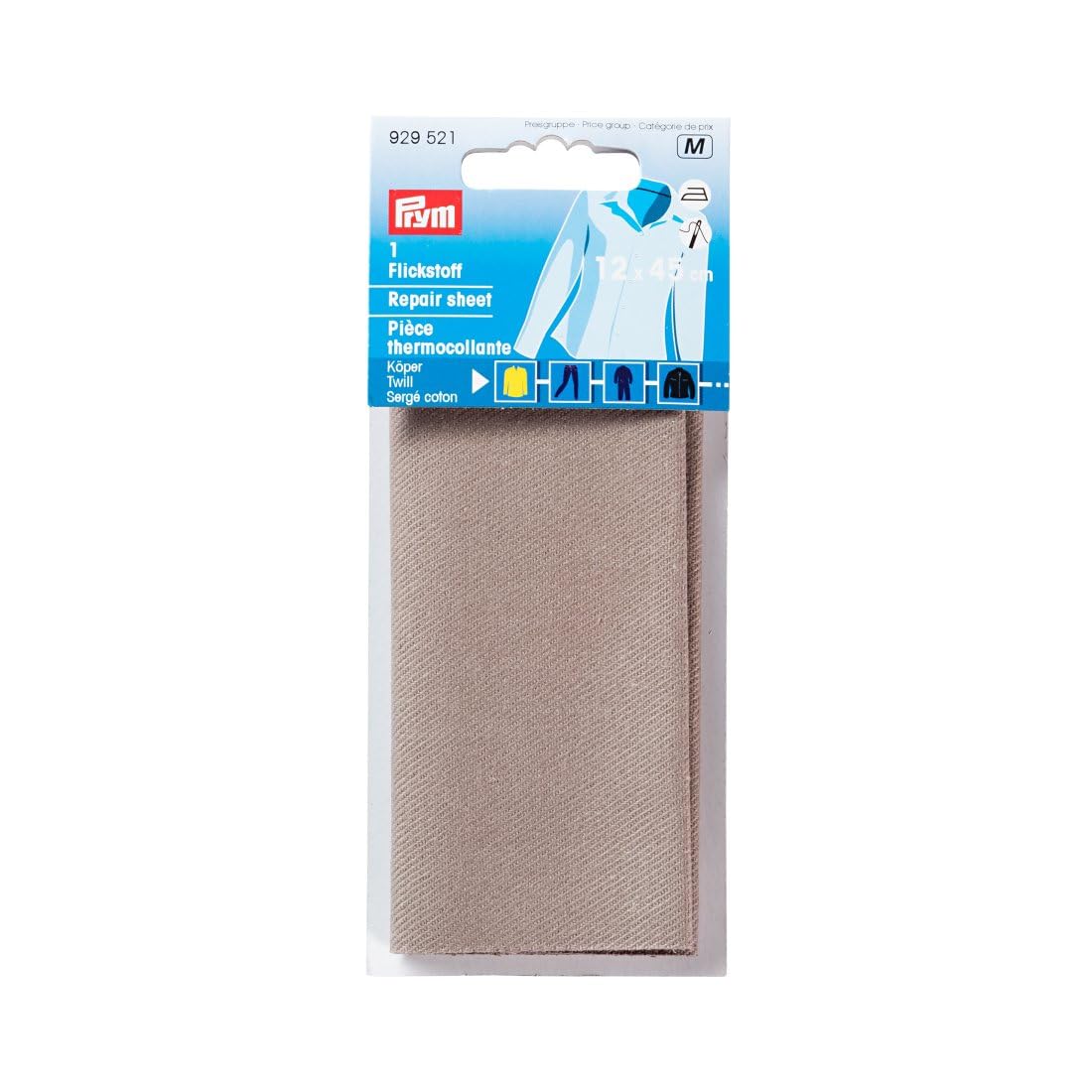 Prym 40 x 10 cm/0.04 m sq Repair Sheet Twill for Ironing-On, Grey