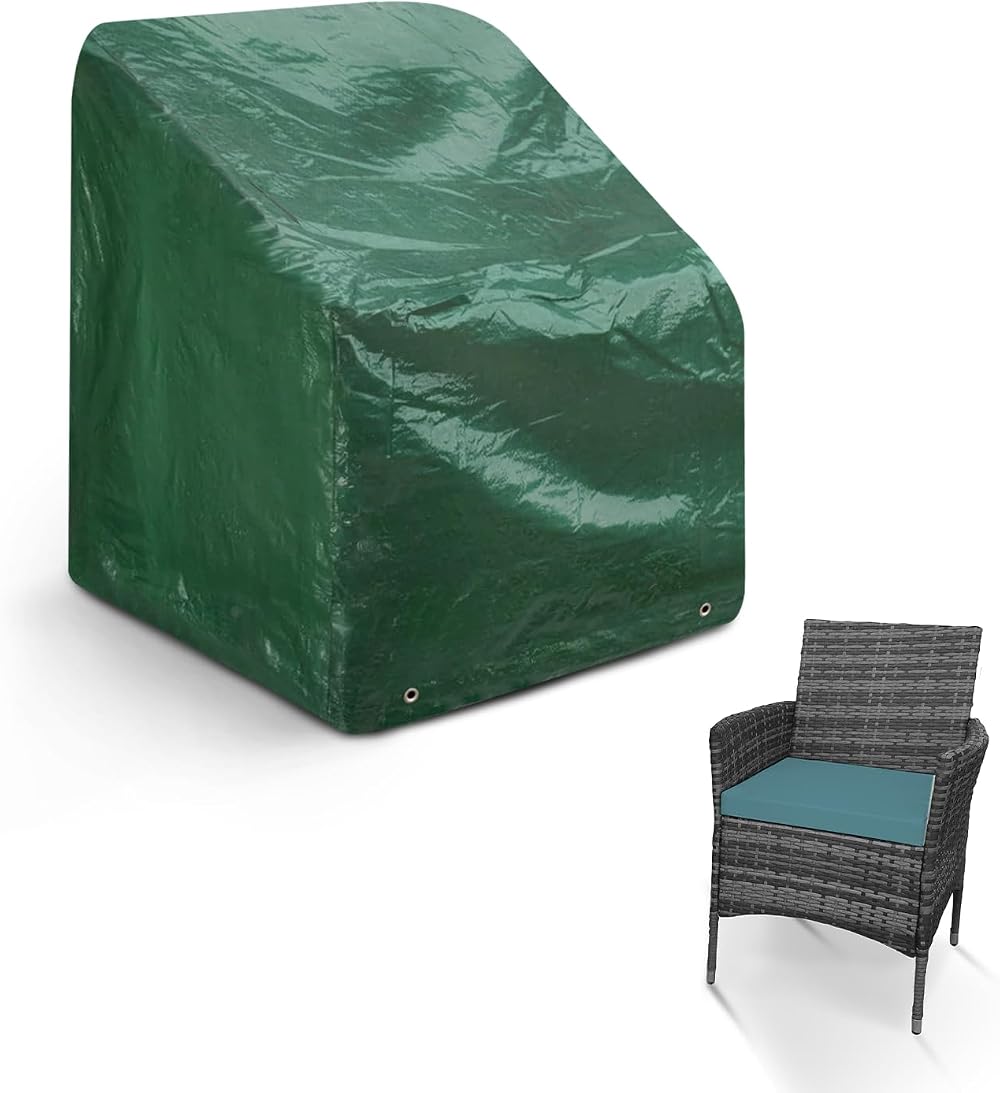 KEPLIN Waterproof Garden Chair Cover Heavy Duty UV Protection 107x68x61cm