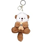 Goktvai Plush Keychain Keyring Otter, Cute Key Chain Ring Stuffed Animal Bag Charm for Women Teens Animal Lovers Handbag