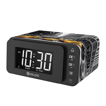 Kopper Multi-Function Smart Touch Botton Digital Alarm Clock with FM Radio Speaker Memory Function Dual Daily Alarms
