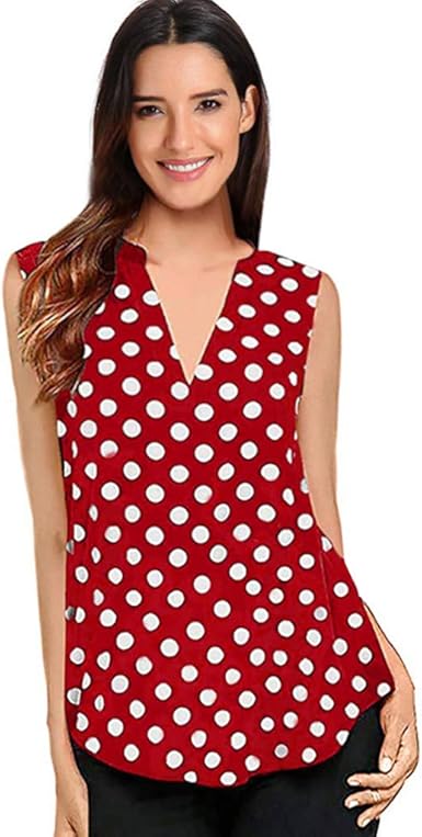 v neck polka dot top