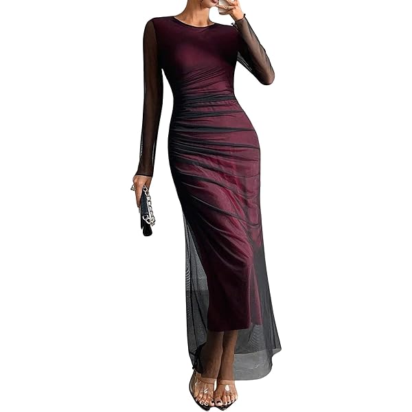 Long Sleeve Dress With Slit Womens Slim Fit Maxi Dresses Long Sleeve High Neck Black Long Sleeve Maxi Dress Long Sleeve Dress With Slit Womens Slim Fit Maxi Dresses Long Sleeve High Neck Black Long Sleeve Maxi Dress