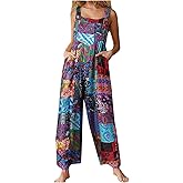 OIOLOYJM Ugly Christmas Jumpsuit for Women 2025 Overalls Print Wide Leg Jumpsuits Rompers Dresses Outfits Pants with Pockets