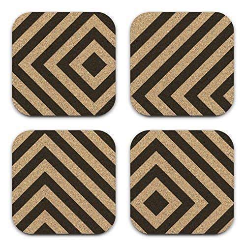 Amazon Com Mod Abstract Box Chevron Cork Coaster Gift Set Of 4
