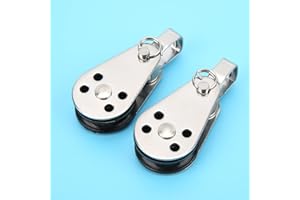 Marine Pulley, 2Pcs Stainless Steel Nylon Small Lifting Pulley for Boat Sailing Kayaking