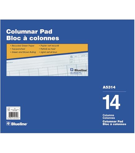 Columnar Pad 3 Column Adams Columnar Analysis Pad, 3 Column, 8 1/2 X 11, Single Page Format, 50 Sheets/pad (ACP85113 3 Column Columnar Pad