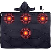 iClimb Heated Camping Blanket with Hood and 5V 5000mAH Battery Pack (Black)