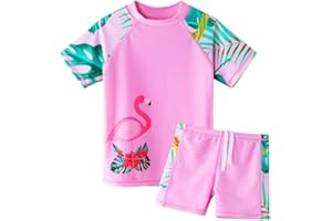 BAOHULU Girls Swimsuit Two Piece Tankini UPF 50+ UV Protective Rash Guard Set 3-12 Years