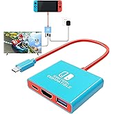 Switch Dock Docking Station for Nintendo, Portable TV Adapter Support 4K/60HZ TV Mode Compatible Steam Deck/OLED, Travel Dock with HDMI2.0 USB3.0 Port