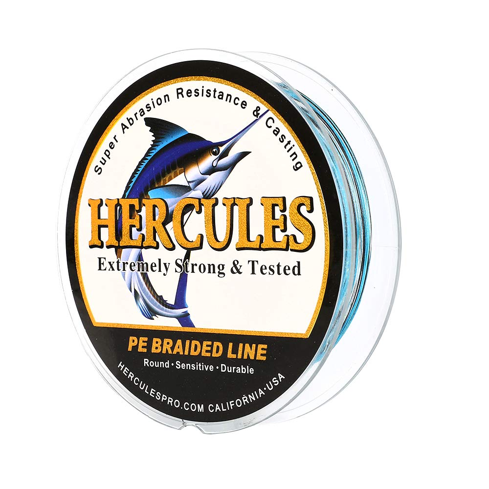 Hercules Super Cast 1000M 1094 Yards Braided Fishing Line 10 LB Test for Saltwater Freshwater PE Braid Fish Lines Superline 8 Strands - Blue Camo, 10LB (4.5KG), 0.12MM