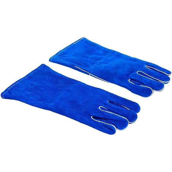 Welding Gloves Lined Leather, 14Inch (Blue) Amazon.in Clothing