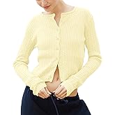 Cioatin Women Cute Button Down Open Front Cable Knit Y2K Crop Sweater Cardigan Long Sleeve Pullover Fall Preppy Outfits 2025