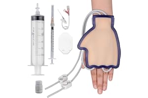 SimCoach Phlebotomy and Venipuncture Practice Kit, Wearable IV Practice Kit with Needles, Dorsal Hand Injection Trainer, IV Start Kit for Injection/Insertion Practice, Medical Education