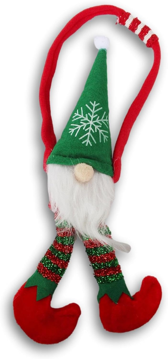 Wreath Hangers - Christmas Felt Gnome Door Hanger - 14.5 Inches (Green)