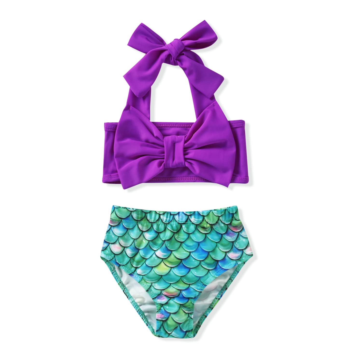 Photo 1 of Little Toddler Girls Bathing Suit Mermaid Bikini Two Piece Swimsuit Bottoms Swimming Suit Swimwear 5T - 6T