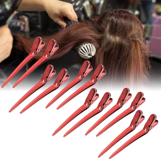 Hair Styling Clips, Duck Bill Clips, 12 pcs Salon Clamp Grips Hairdressing Duckbill