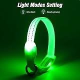 Visinite LED Dog Collar USB Rechargeable Reflective Night Safety Collar Green S view 2