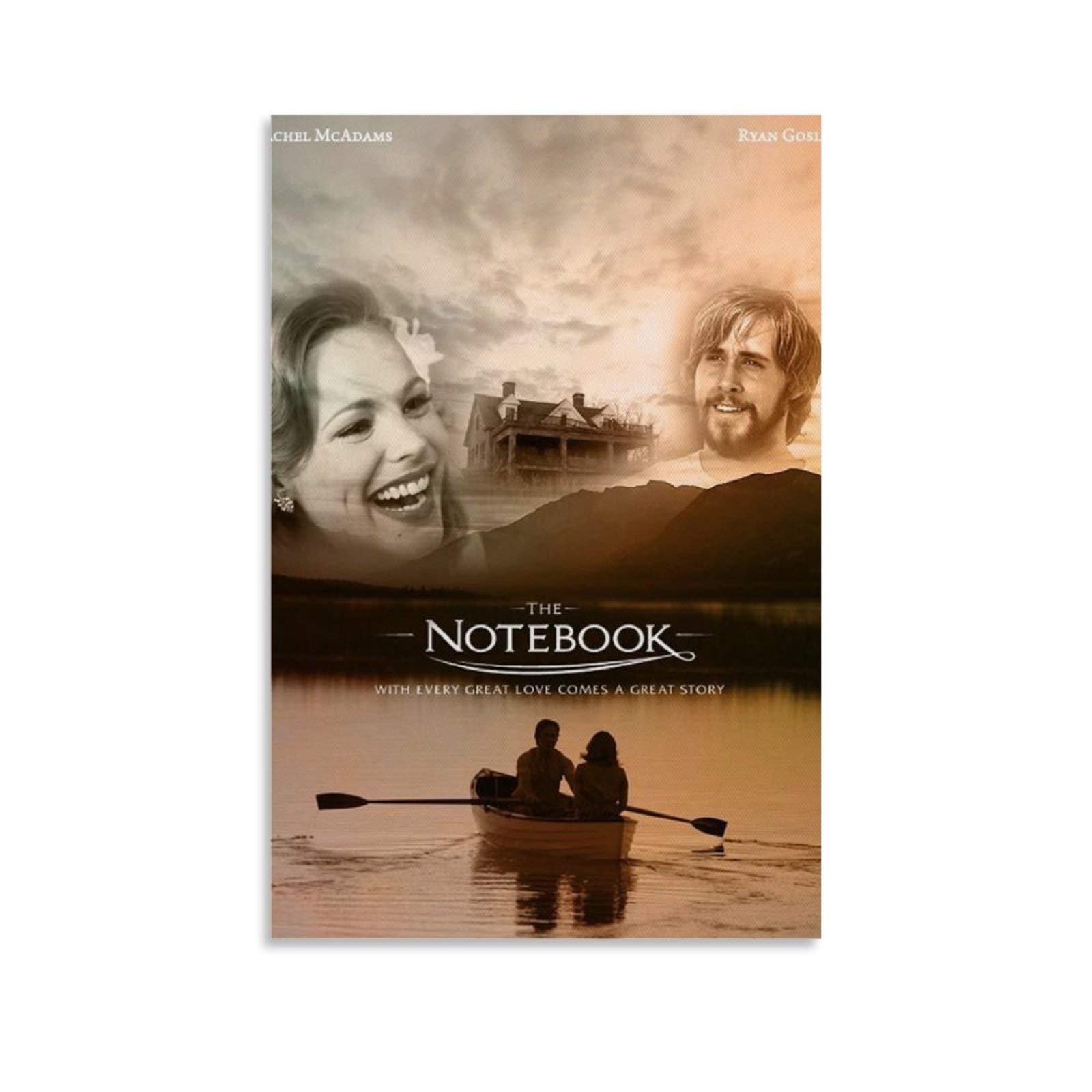 QASD Classic Movie Poster The Notebook Ryan Gosling Poster Canvas Wall Art Print Decorative Painting