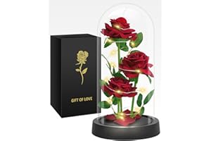 Glass Rose Mothers Day Flower Gifts for Mom from Daughter Son, Birthday Gifts for Women Mom Wife Girlfriend, Handmade Glass R