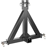 YZONA Tow Hitch 2 Inch, 3 Point Trailer Hitch with 2" Receiver, 3 Pt Tractor, Compatible with Category 1, John Deere, Kubota, Kioti, Yanmar, Cat, Tractor, Heavy Duty Quick Hitch Drawbar Adapter, Black