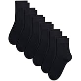 SIPCOLOR Combed Cotton Kids Crew Socks School Dress Quarter Uniform Stretchy Socks for Boys Girls