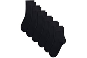 SIPCOLOR Combed Cotton Kids Crew Socks School Dress Quarter Uniform Stretchy Socks for Boys Girls