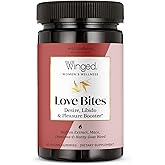 Winged Wellness Love Bites, Libido Booster for Women with Maca Root - Libido & Pleasure Booster with Horny Goat Weed & Damiana - Natural Aphrodisiac Gummy Supplement - Wild Blueberry, 60 Vegan Gummies